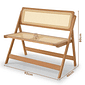 Banco Dobrável em Madeira de Eucalipto com Assento e Encosto em Rattan Natural Cor Pitanga 92 cm Banco Dobrável em Madeira de Eucalipto com Assento e Encosto em Rattan Natural Cor Pitanga 92 cm
