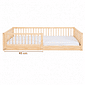Cama Infantil de Solteiro Montessori em Madeira Maciça Pinus Natural