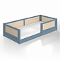 Cama Infantil de Solteiro Montessori Azul Com Rattan Cama Infantil de Solteiro Montessori Azul Com Rattan