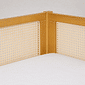 Cama de Solteiro com Cama Auxiliar em Madeira Maciça Pinus Mel Com Rattan Natural Cama de Solteiro com Cama Auxiliar em Madeira Maciça Pinus Mel Com Rattan Natural
