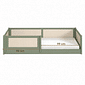 Cama Infantil de Solteiro Montessori Verde Oliva Com Rattan