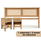 Kit Cabeceira + 2 Mesas de Cabeceira Uma Gaveta de Rattan Nature Kit Cabeceira + 2 Mesas de Cabeceira Uma Gaveta de Rattan Nature