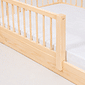 Cama Infantil de Solteiro Montessori em Madeira Maciça Pinus Natural