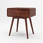 Mesa de Cabeceira Esquerda Joy com 1 Gaveta em Madeira Maciça Cor Castanho Mesa de Cabeceira Esquerda Joy com 1 Gaveta em Madeira Maciça Cor Castanho