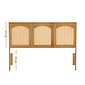 Cabeceira de Cama QUEEN 166cm Arcs Madeira e Rattan