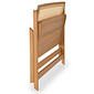 Banco Dobrável em Madeira de Eucalipto com Encosto em Rattan Natural Cor Pitanga 92 cm