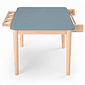Mesa Infantil Quadrada de Madeira Maciça 61cm Azul com Porta-Lápis e Suporte para Papel Mesa Infantil Quadrada de Madeira Maciça 61cm Azul com Porta-Lápis e Suporte para Papel