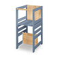 Torre de Aprendizagem Montessori 4 em 1 Azul Cadeirão Ajustável, Mesinha de Atividades, Quadro de Desenhos Torre de Aprendizagem Montessori 4 em 1 Azul Cadeirão Ajustável, Mesinha de Atividades, Quadro de Desenhos