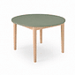 Mesa Infantil Redonda de Madeira Maciça 80cm Verde Oliva