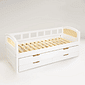 Sofá Cama com Cama Auxiliar Feliz Branco com Tela Mel Sofá Cama com Cama Auxiliar Feliz Branco com Tela Mel