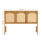 Cabeceira de Cama QUEEN 166cm Arcs Madeira e Rattan
