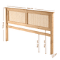 Cabeceira de Cama CASAL 144cm Nature Madeira e Rattan Cabeceira de Cama CASAL 144cm Nature Madeira e Rattan