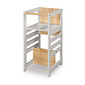 Torre de Aprendizagem Montessori 4 em 1 Cinza Cadeirão Ajustável, Mesinha de Atividades, Quadro de Desenhos Torre de Aprendizagem Montessori 4 em 1 Cinza Cadeirão Ajustável, Mesinha de Atividades, Quadro de Desenhos