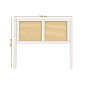 Cabeceira de Cama CASAL 140cm Paglia Madeira e Rattan na Cor Branca