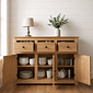 Balcão Buffet Tarumã de Madeira Maciça com 3 Gavetas e 3 Portas Design Clássico Balcão Buffet Tarumã de Madeira Maciça com 3 Gavetas e 3 Portas Design Clássico