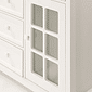 Kit Encanto Berço 2 em 1 e Cômoda 4 Gavetas e 1 Porta com Vidro em Madeira Maciça Branco + Mel Kit Encanto Berço 2 em 1 e Cômoda 4 Gavetas e 1 Porta com Vidro em Madeira Maciça Branco + Mel