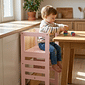 Torre de Aprendizagem Montessori 4 em 1 Rosa Cadeirão Ajustável, Mesinha de Atividades, Quadro de Desenhos Torre de Aprendizagem Montessori 4 em 1 Rosa Cadeirão Ajustável, Mesinha de Atividades, Quadro de Desenhos