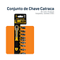 Conjunto Chave Catraca 19 Peças Soquetes Canhão e Bits Profissional Completo