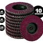 Kit 10 Disco Flap Cônico 4 1/2" Grão 40/60/80/120 Aço Inox e Metais Alta Durabilidade