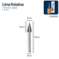 Lima Rotativa 6mm Tungstênio Fresa Metal Duro
