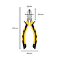 Alicate de Corte Diagonal 6" Aço Carbono Cabo Emborrachado Amarelo/Preto