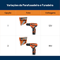 Parafusadeira e Furadeira Bivolt com Bateria Sem Fio Led