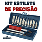 Kit Estilete Precisão Profissional Case 16Pçs Bisturi Patchwork Scrapbook Artesanato