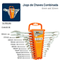 Jogo Chave Combinada Profissional Aço Drop Forged