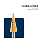 BROCA CONICA ESCALONADA  ACO RAPIDO 4 A 20MM