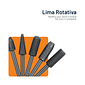 Lima Rotativa Fresa Pro Retifica Aço Ferro Metal - 1/4 - Kit 5pçs
