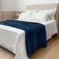 Manta Plush Solteiro Lisa 150x200 Azul Marinho