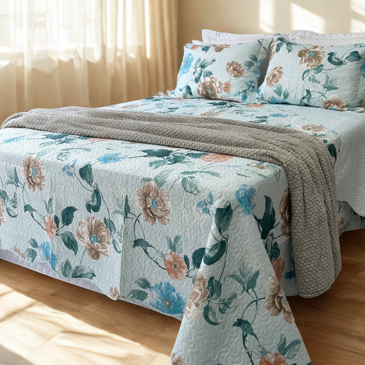 Kit Colcha Boutis King Orvalho