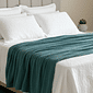 Manta Flannel Jacquard Casal Liso 180x240 Turquesa