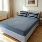 Lencol Elastico Malha Prime Casal Azul