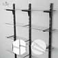 Kit 4 Trilhos Cremalheira 200cm com 20 Suportes com Aba e Parafusos e Buchas para Prateleira