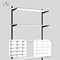 Kit 4 Trilhos Duplos 200cm com 20 Suportes Duplos e Parafusos e Buchas para Prateleira Kit 4 Trilhos Duplos 200cm com 20 Suportes Duplos e Parafusos e Buchas para Prateleira