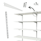 Kit 4 Trilhos Duplos 200cm com 20 Suportes Duplos e Parafusos e Buchas para Prateleira Kit 4 Trilhos Duplos 200cm com 20 Suportes Duplos e Parafusos e Buchas para Prateleira