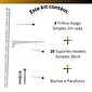 Kit 4 Trilhos 200cm com 20 Suportes e Parafusos e Buchas para Prateleira Kit 4 Trilhos 200cm com 20 Suportes e Parafusos e Buchas para Prateleira