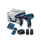 COMBO BOSCH PARAFUSADEIRA GSR 120-LI+CHAVE IMPACTO GDR120-LI MALETA ALUMINIO + 2