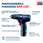 PARAFUSADEIRA FURADEIRA A BATERIA BOSCH GSR 120-LI 12V KIT MALETA + 1BAT