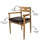 Cadeira HW com Braçode Madeira Maciça Tauari