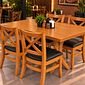 Conjunto Mesa X 120x80 Com 4 Cadeiras X Madeira Maciça com Estofado Conjunto Mesa X 120x80 Com 4 Cadeiras X Madeira Maciça com Estofado