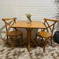 Conjunto Mesa X 80x80 Com 2 Cadeiras X Madeira Maciça Mel Conjunto Mesa X 80x80 Com 2 Cadeiras X Madeira Maciça Mel