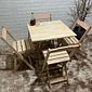 Conjunto Dobrável 70x70 Mesa com 4 Cadeiras Cru Sem Pintura
