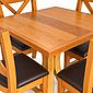Conjunto Mesa X 80x80 Com 4 Cadeiras X Madeira Maciça com Estofado Conjunto Mesa X 80x80 Com 4 Cadeiras X Madeira Maciça com Estofado