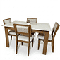 Conjunto Mesa 140x90cm Com 4 Cadeiras Estofadas Telinha