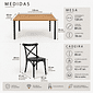 Conjunto Mesa Industrial e 4 cadeiras X Conjunto Mesa Industrial e 4 cadeiras X