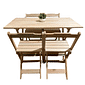Conjunto Dobrável 120x70 Mesa com 4 Cadeira Cru Sem Pintura Paraná