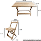 Conjunto Dobrável 120x70 Mesa com 4 Cadeira Cru Sem Pintura Paraná