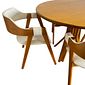Conjunto Mesa X Redonda 120cm Com 4 Cadeiras de Madeira Maciça Encosto Anatômico Conjunto Mesa X Redonda 120cm Com 4 Cadeiras de Madeira Maciça Encosto Anatômico